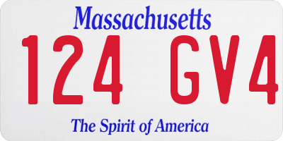 MA license plate 124GV4
