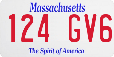 MA license plate 124GV6