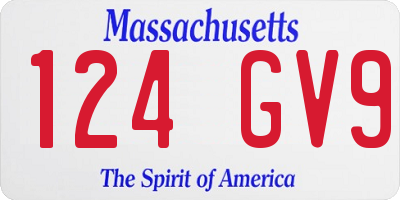 MA license plate 124GV9