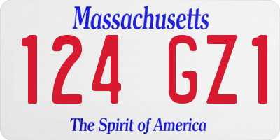 MA license plate 124GZ1