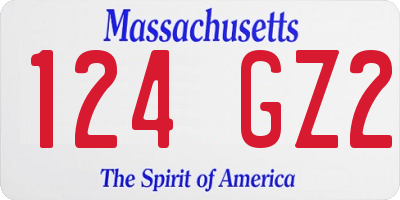 MA license plate 124GZ2
