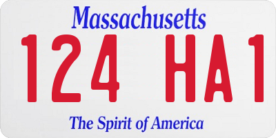 MA license plate 124HA1