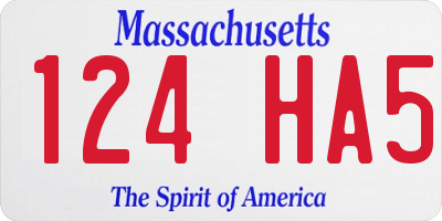 MA license plate 124HA5
