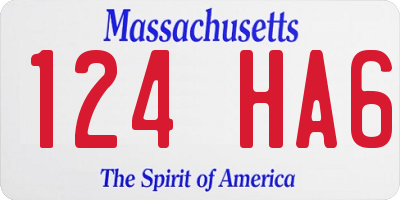 MA license plate 124HA6