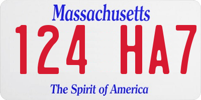 MA license plate 124HA7
