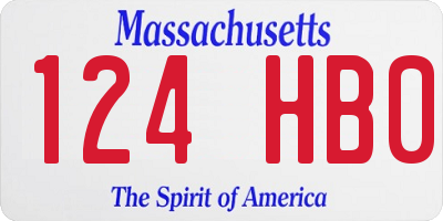 MA license plate 124HB0