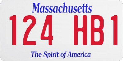 MA license plate 124HB1