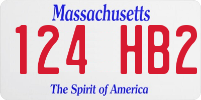 MA license plate 124HB2
