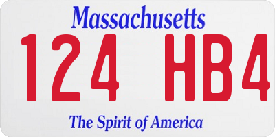MA license plate 124HB4