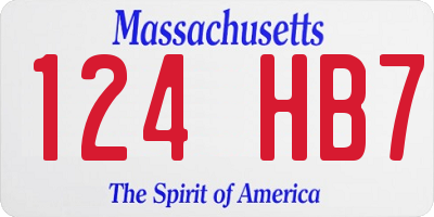 MA license plate 124HB7
