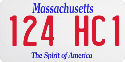 MA license plate 124HC1