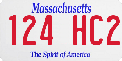 MA license plate 124HC2