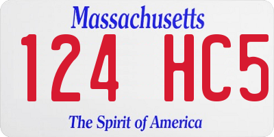 MA license plate 124HC5
