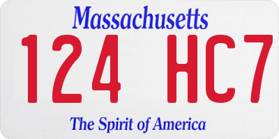 MA license plate 124HC7