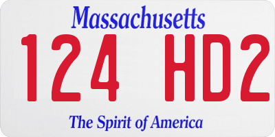 MA license plate 124HD2