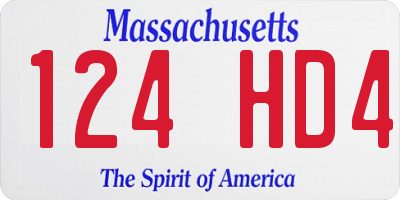 MA license plate 124HD4
