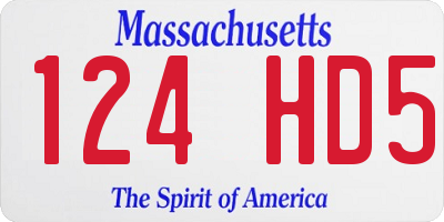 MA license plate 124HD5
