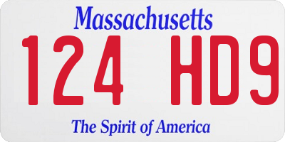 MA license plate 124HD9