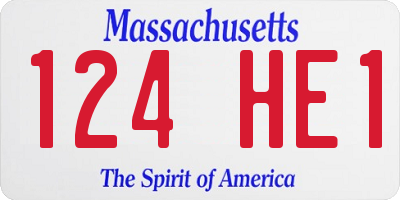 MA license plate 124HE1
