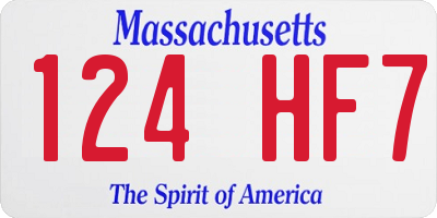 MA license plate 124HF7