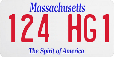 MA license plate 124HG1