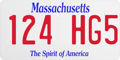 MA license plate 124HG5