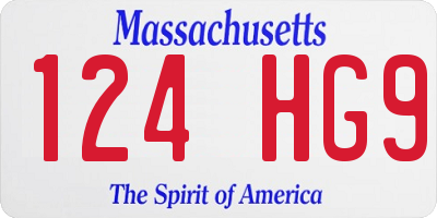MA license plate 124HG9