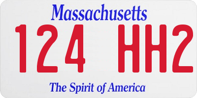 MA license plate 124HH2