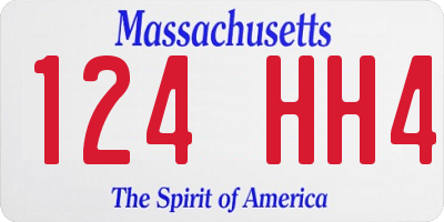 MA license plate 124HH4