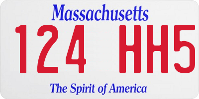 MA license plate 124HH5
