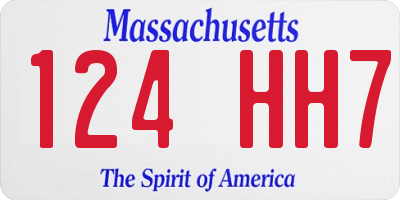 MA license plate 124HH7