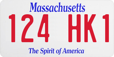 MA license plate 124HK1