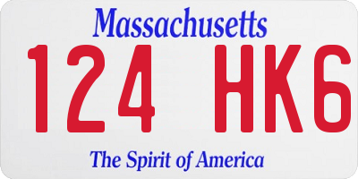 MA license plate 124HK6