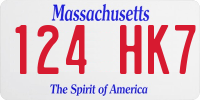 MA license plate 124HK7