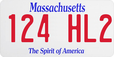 MA license plate 124HL2