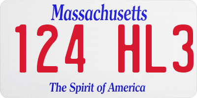 MA license plate 124HL3