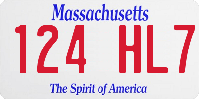 MA license plate 124HL7