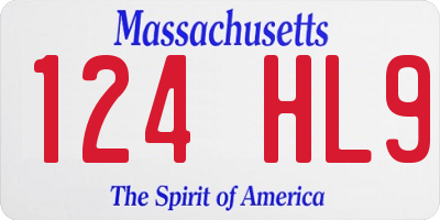 MA license plate 124HL9