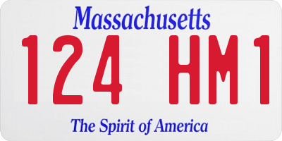 MA license plate 124HM1