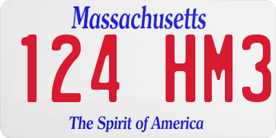 MA license plate 124HM3