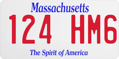 MA license plate 124HM6