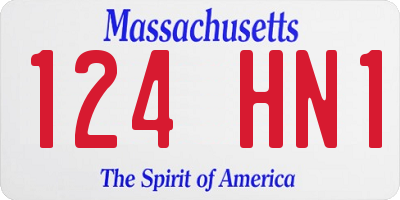 MA license plate 124HN1