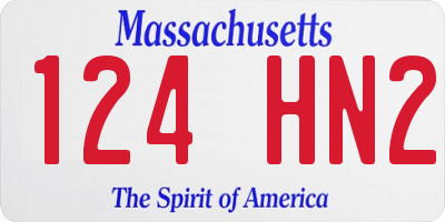 MA license plate 124HN2