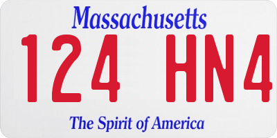 MA license plate 124HN4