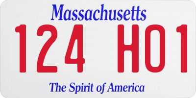 MA license plate 124HO1