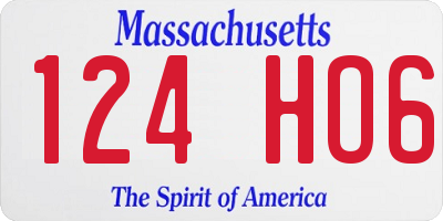 MA license plate 124HO6