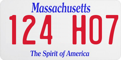 MA license plate 124HO7