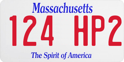 MA license plate 124HP2