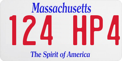 MA license plate 124HP4
