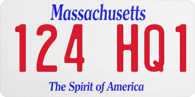 MA license plate 124HQ1